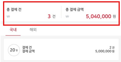 총 결제금액 504만 원과 결제 내역이 표시된 수강생 채0희님의 실제 화면